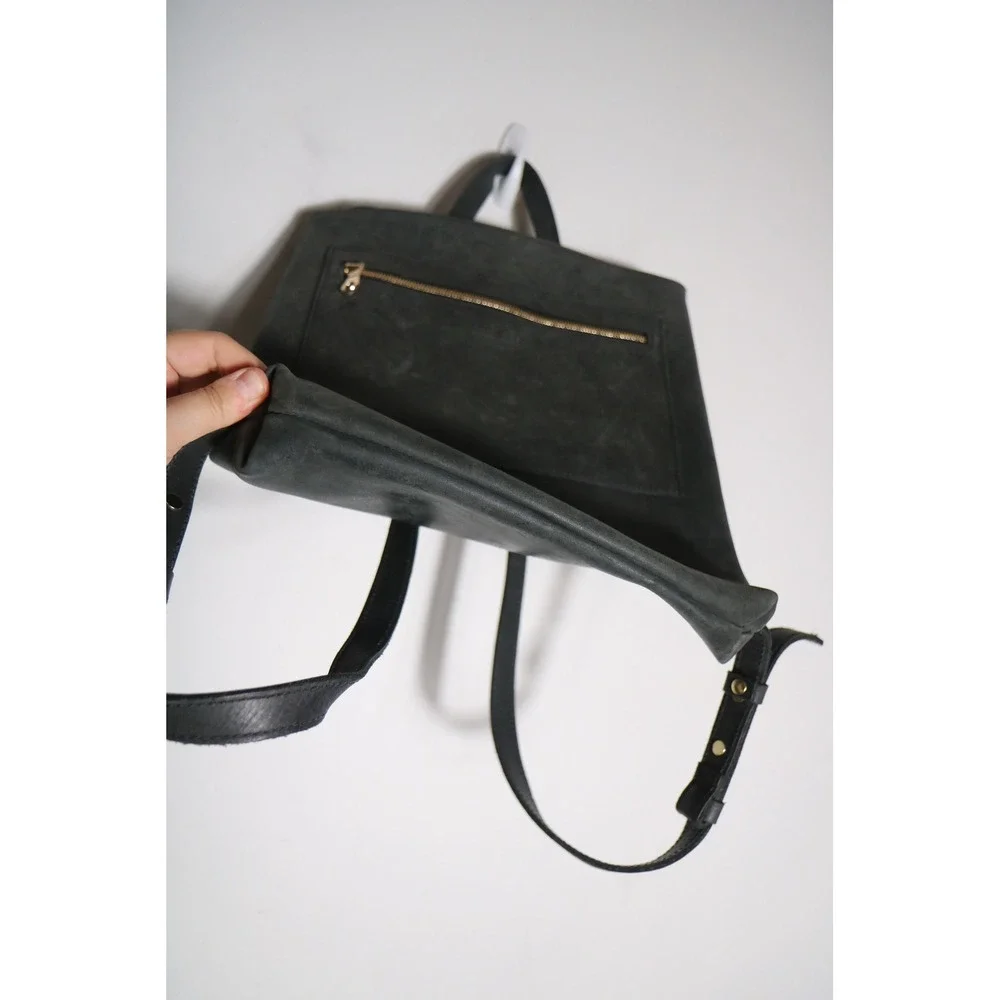 Parker Clay Miramar Full Grain Leather Backpack Black Neutral Casual Minimalist